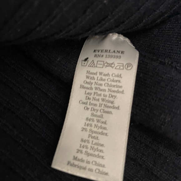 Everlane Navy Wool Blend Boatneck Ribbed Sweater - Picture 7 of 8